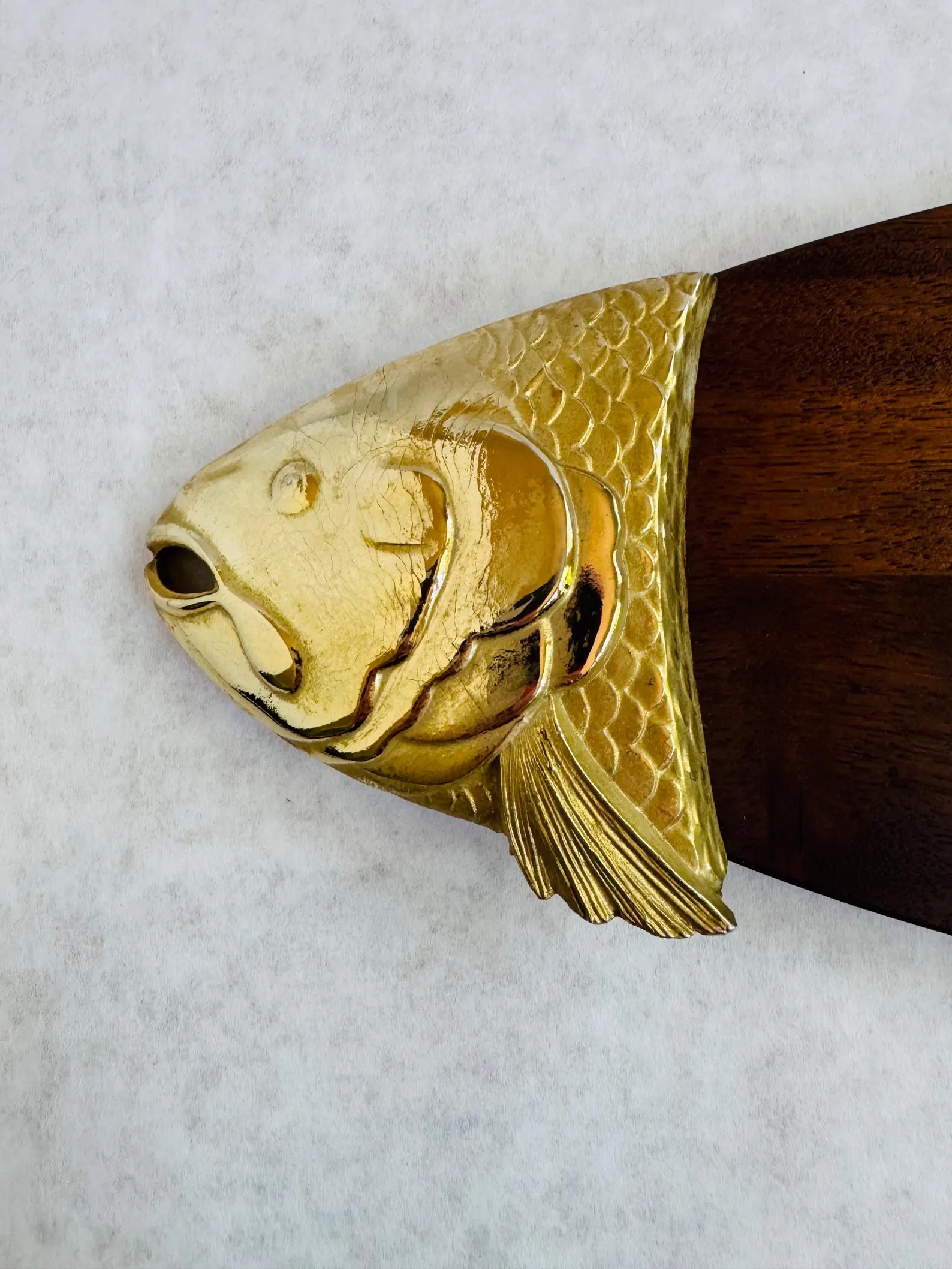 Vintage Ted Arnold teak and gold fish serving tray, vintage fish serving tray, MCM fish tray, hap... | Etsy (Global)