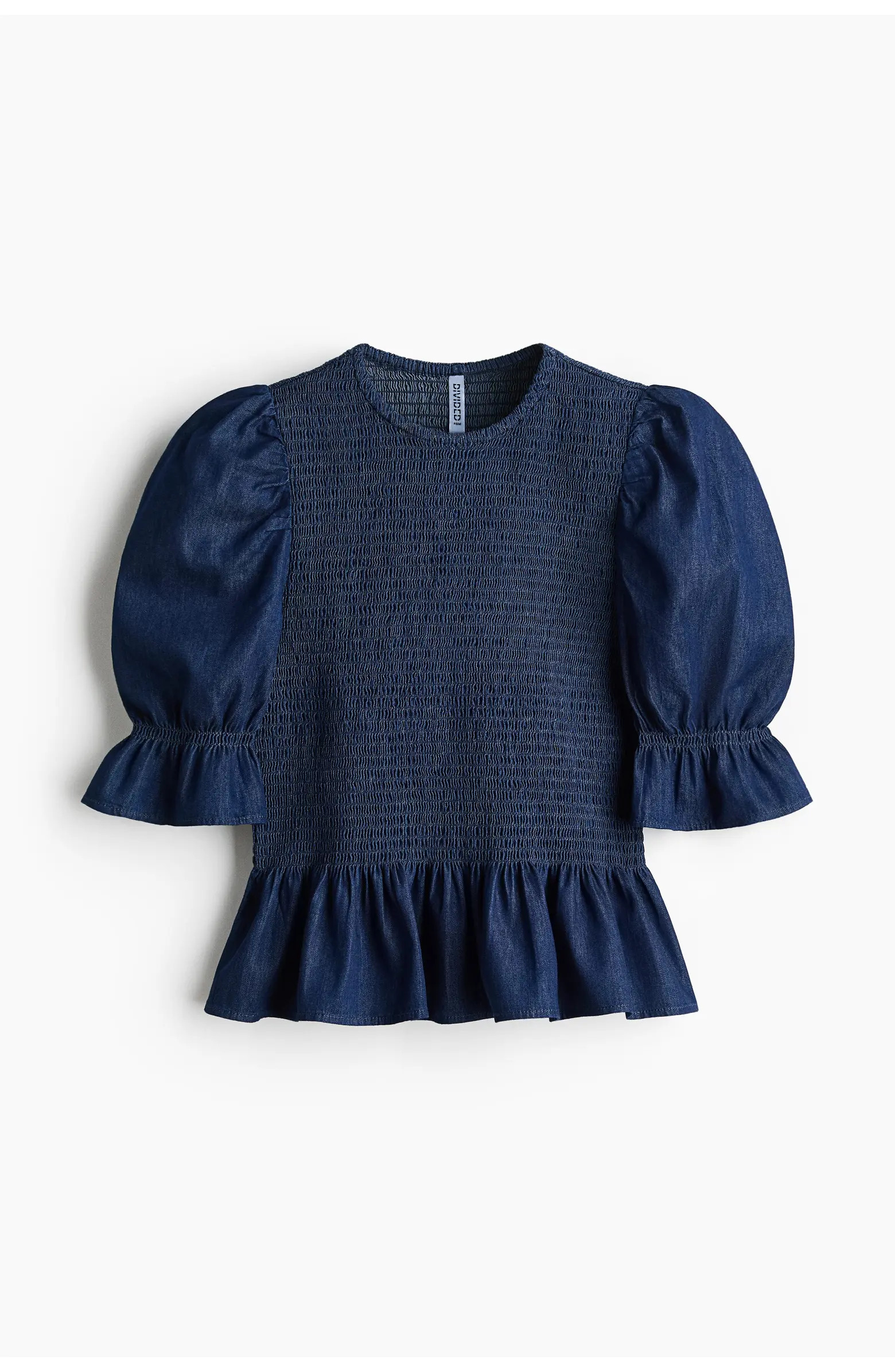 H&M Smocked Denim Blouse | Nordstrom | Nordstrom
