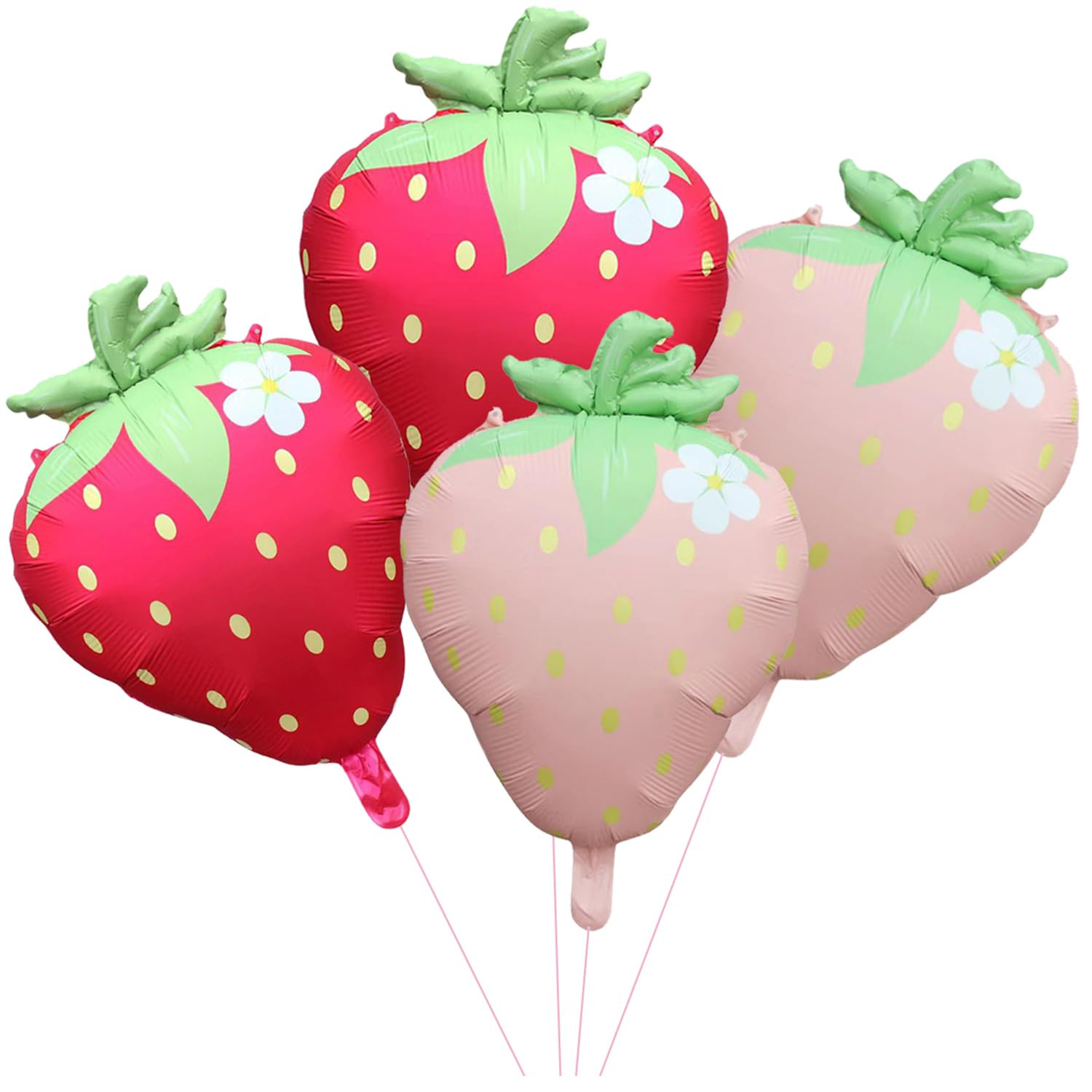 Strawberry Foil Balloons Pink Red Strawberry Shape Mylar Helium Balloons 18 x 26 Inch Fruit Straw... | Amazon (US)