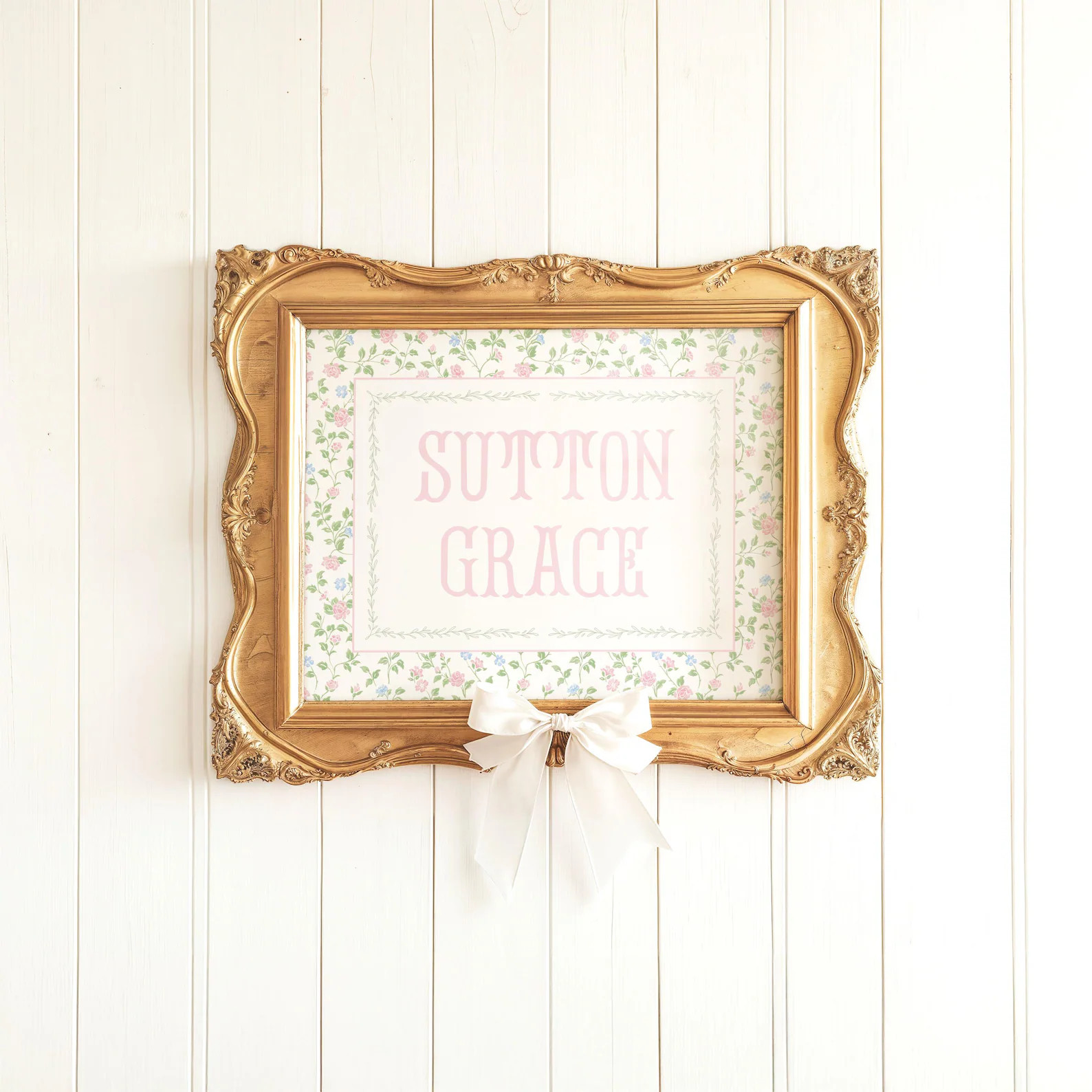 Custom Baby Name Wall Art, Grand Millennial Floral Nursery Decor - Etsy | Etsy (Global)