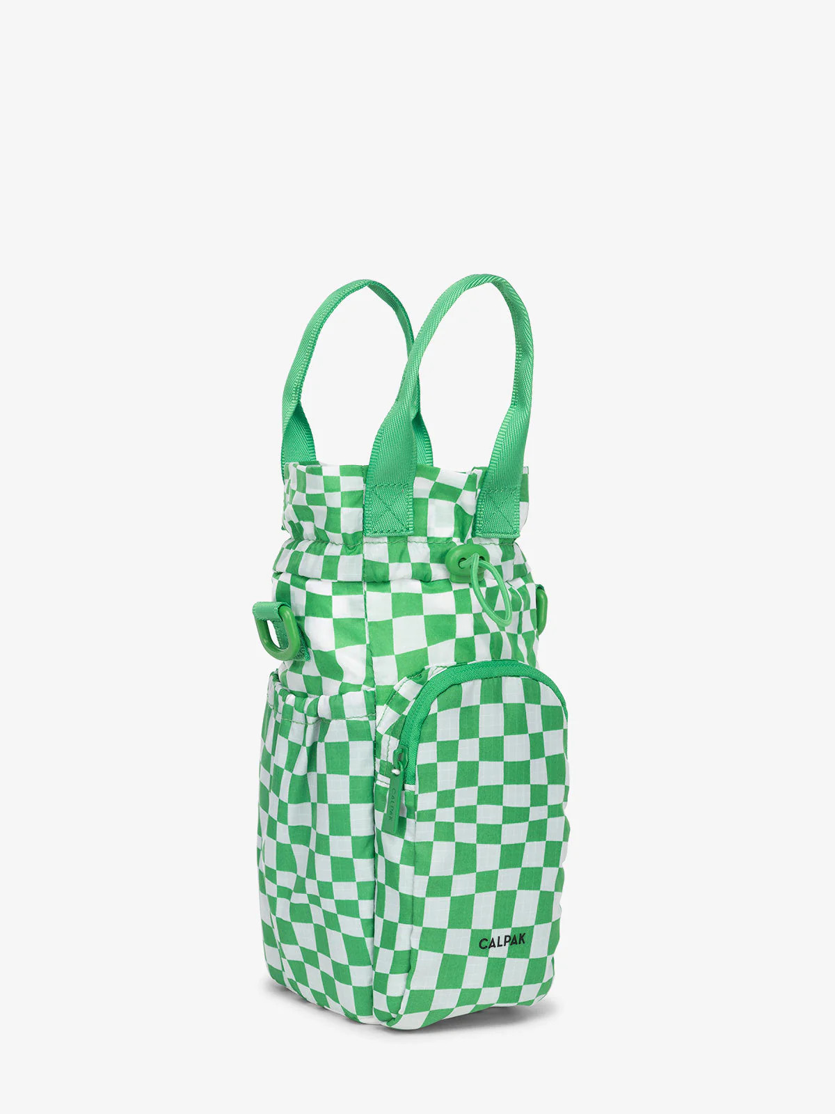 Water Bottle Holder in Green Checkerboard | CALPAK Travel