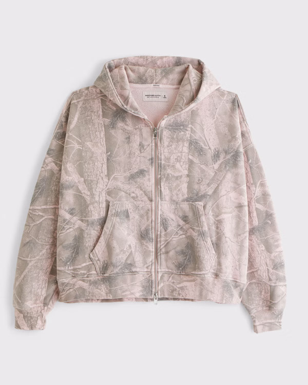 Essential Cropped Full-Zip Hoodie | Abercrombie & Fitch (US)