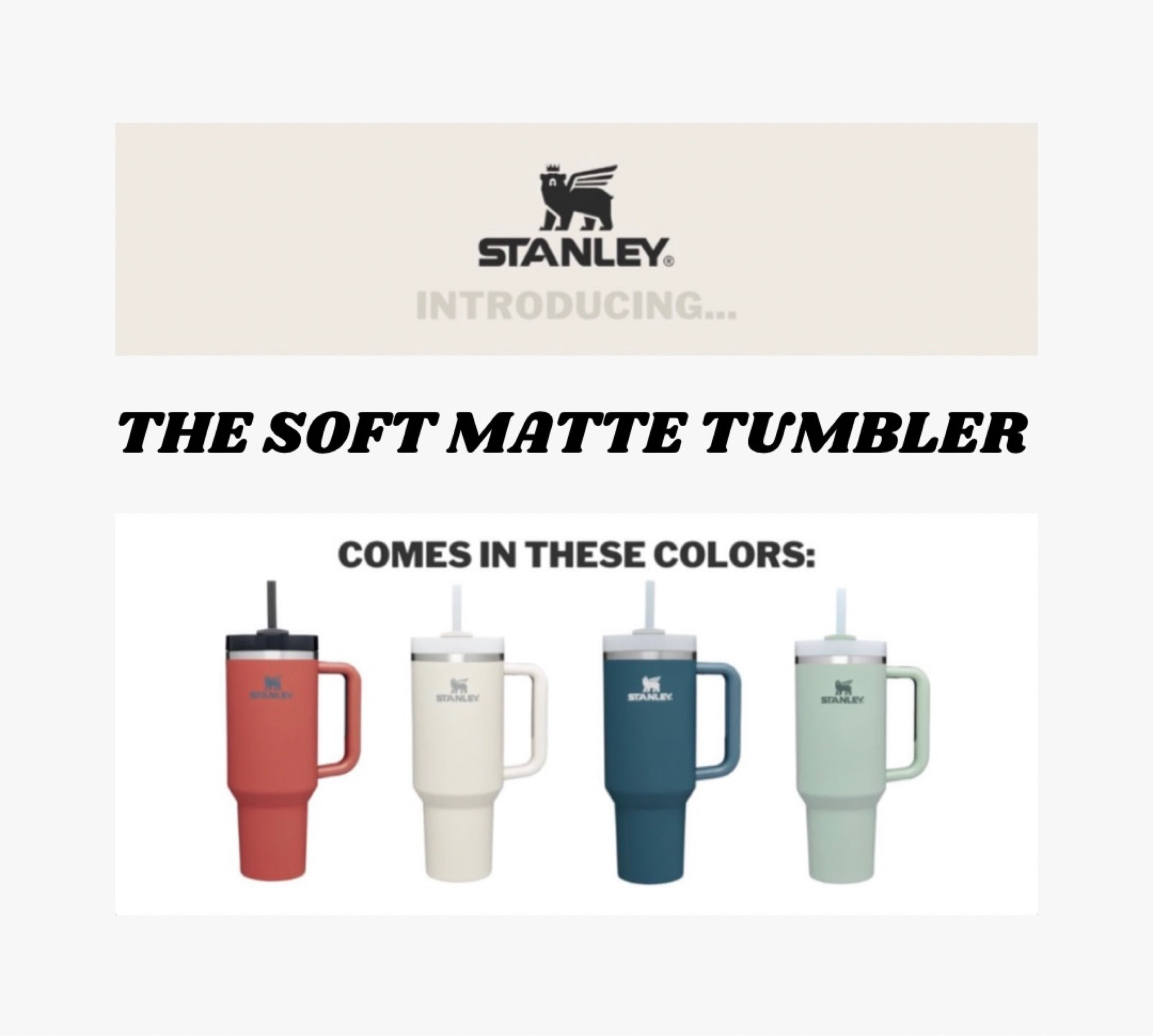 New soft matte 40oz tumbler! 🥳 #stanley #stanleytumbler