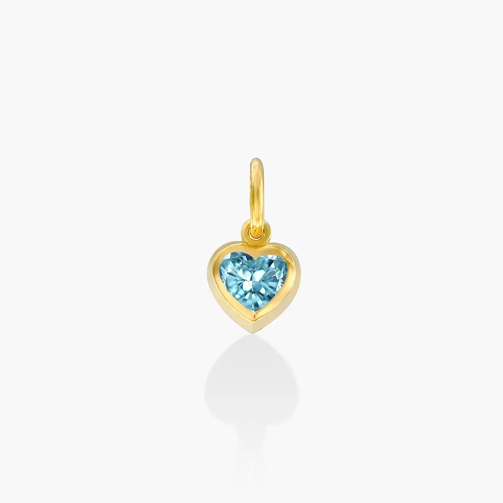 Heart Shape Gemstone Charm - Gold Vermeil | Oak & Luna (US)