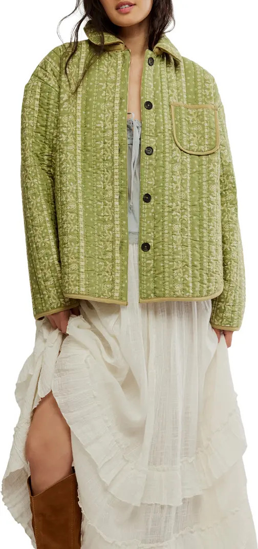Free People Alexie Print Boxy Quilted Jacket | Nordstrom | Nordstrom