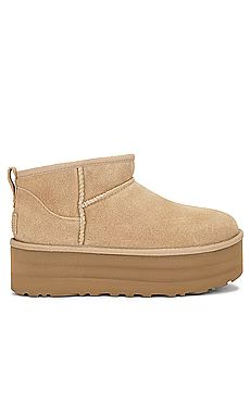 UGG Classic Ultra Mini Platform Boot in Sand from Revolve.com | Revolve Clothing (Global)