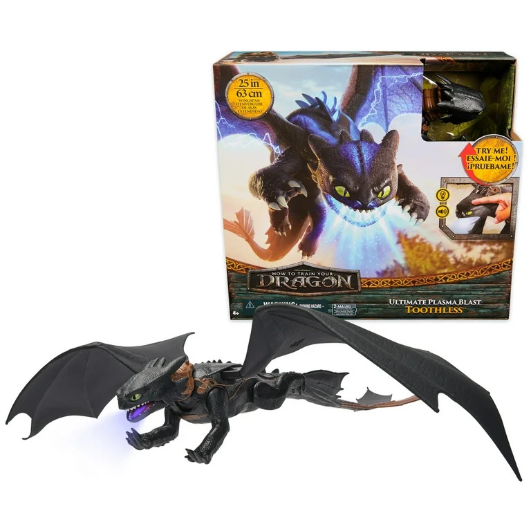 Dreamworks Dragons, How to Train Your Dragon, Ultimate Plasma Blast 25-inch Toothless Figure - Wa... | Walmart (US)
