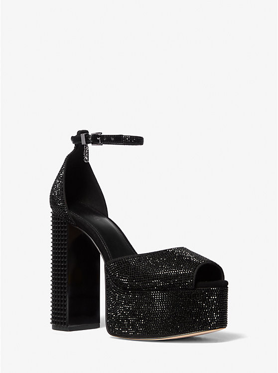 Maxine Crystal Embellished Platform Sandal | Michael Kors US
