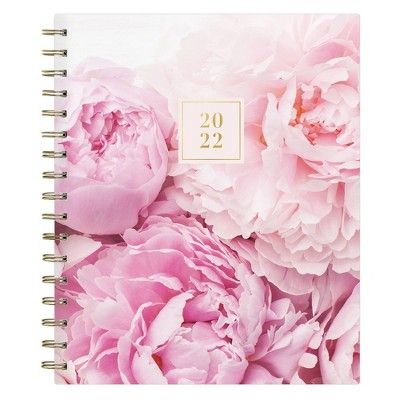 2022 Planner 7&#34; x 9&#34; Daily/Monthly Wirebound Hardcover Peony - Rachel Parcell by Blue Sky | Target
