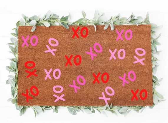 XO XO Doormat | Valentines Doormat | Summer Doormat | Cute Decor | Valentines Day Decor | Housewa... | Etsy (US)