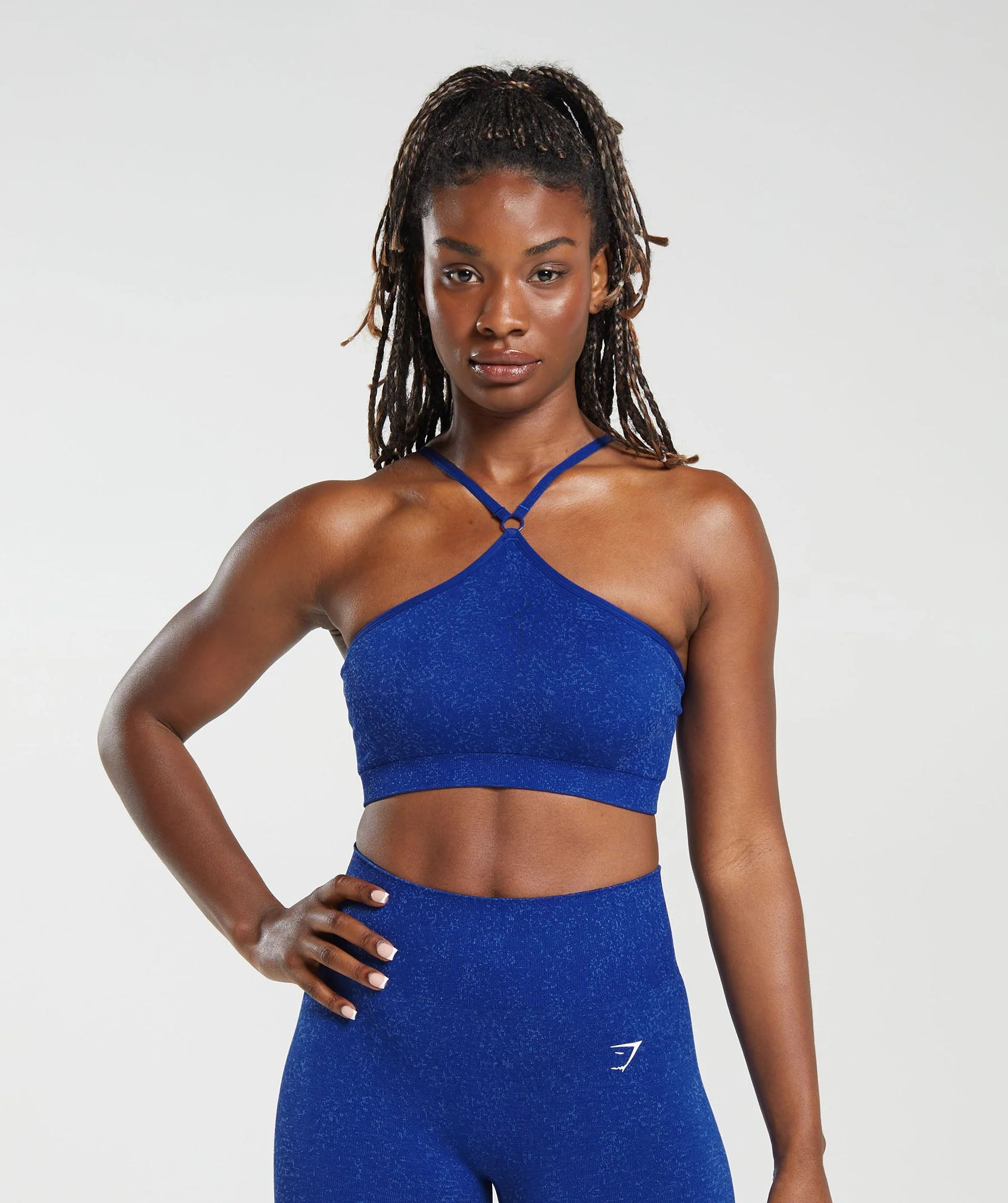 Gymshark Adapt Fleck Seamless Halterneck Bralette - Cobalt Blue/Iris Blue | Gymshark CA