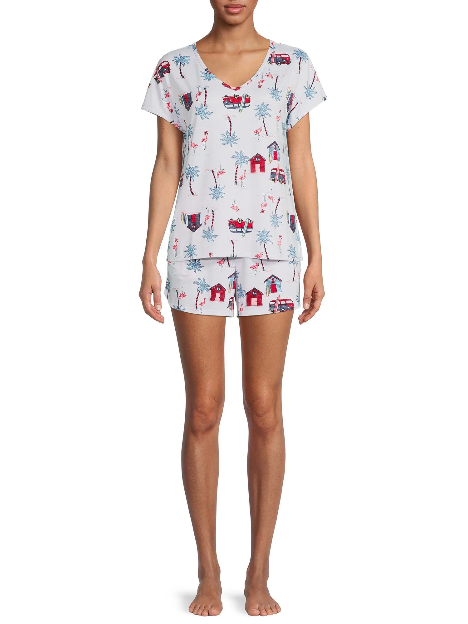 Secret Treasures Women's and Women's Plus Americana Printed PJ Set | Walmart (US)