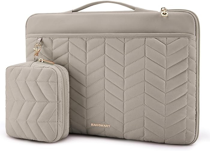 BAGSMART Laptop Case with Handle, Puffy Padded Laptop Bag Sleeve for Women, Portable MacBook Air/... | Amazon (US)