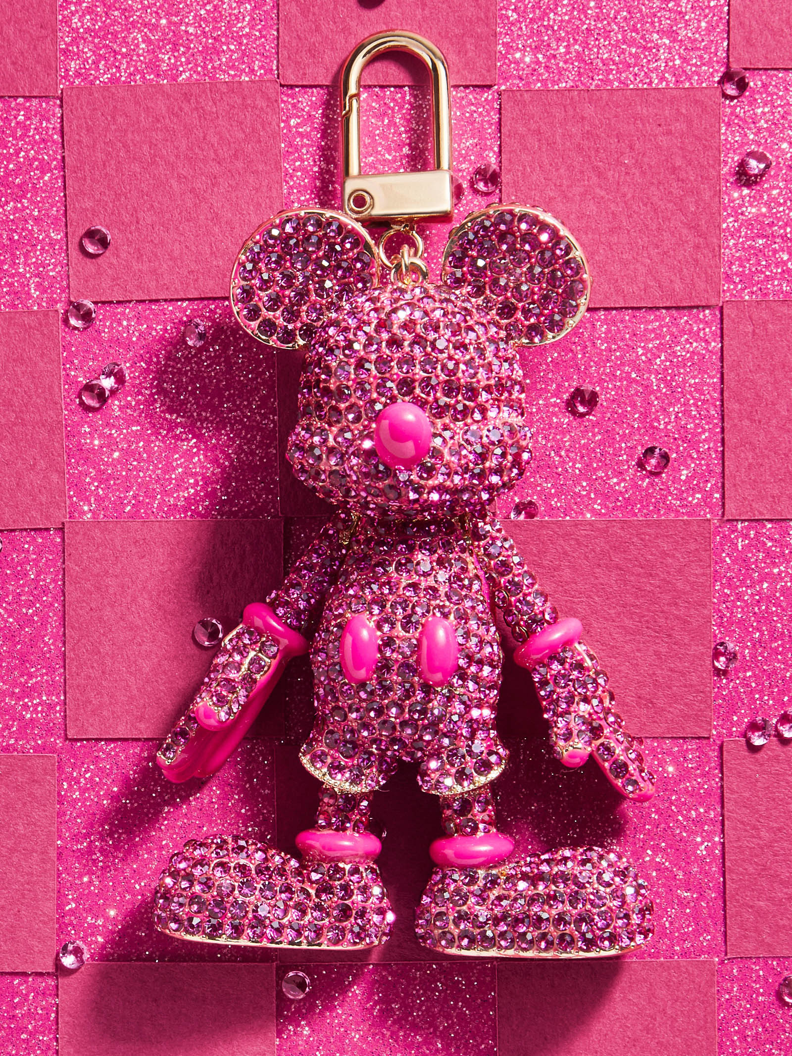 Mickey Mouse Disney Bag Charm: Magenta Crystal | BaubleBar (US)
