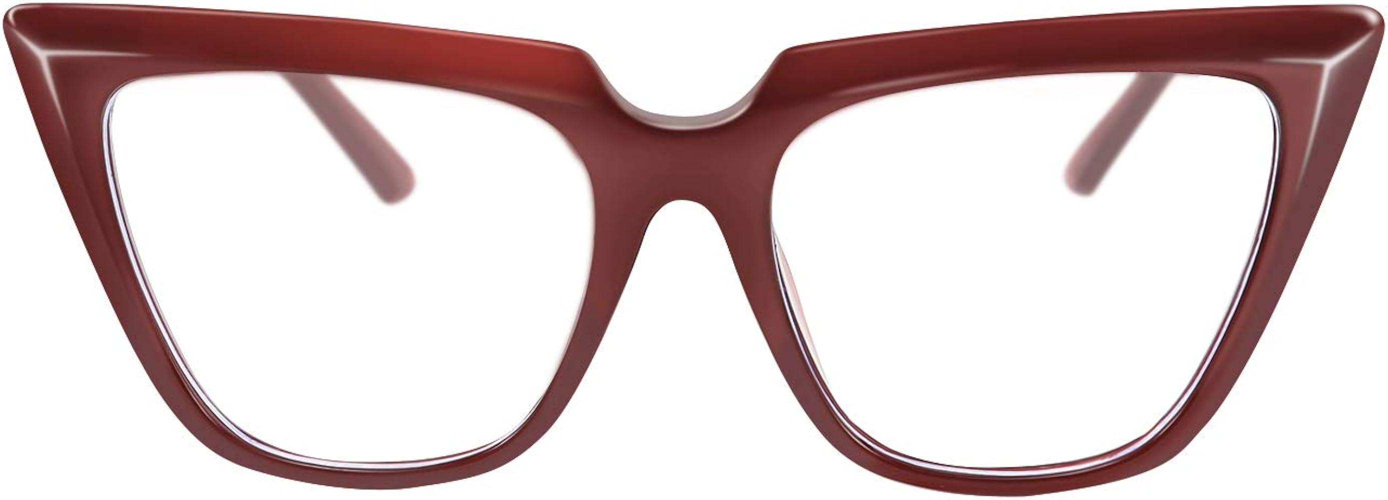 CHIC Cateye Large Frame Blue Light Blocking Eyewear Glasses with Clear Lenses Women B2619 | Amazon (US)