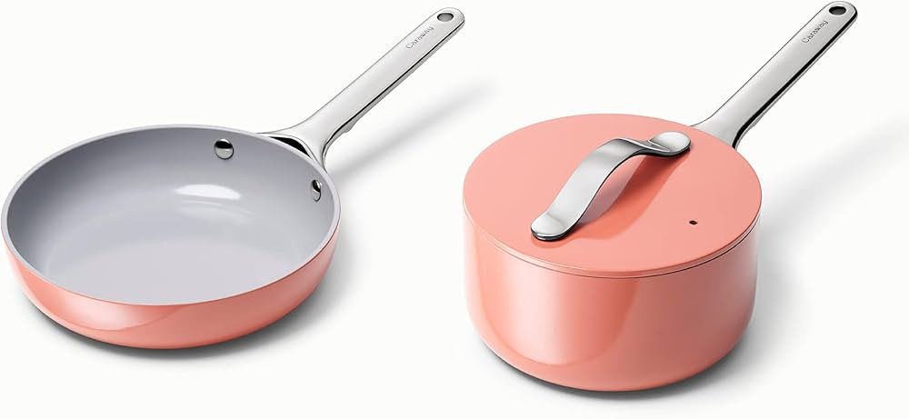 Caraway Mini Duo - Non-Stick Ceramic Mini Fry Pan (1.05 qt, 8") & Mini Sauce Pan (1.75 qt) - Non ... | Amazon (US)
