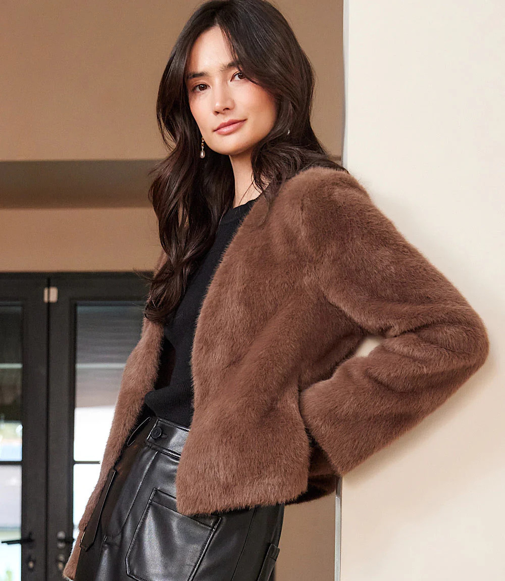 Reversible Faux Fur Jacket | Karen Kane