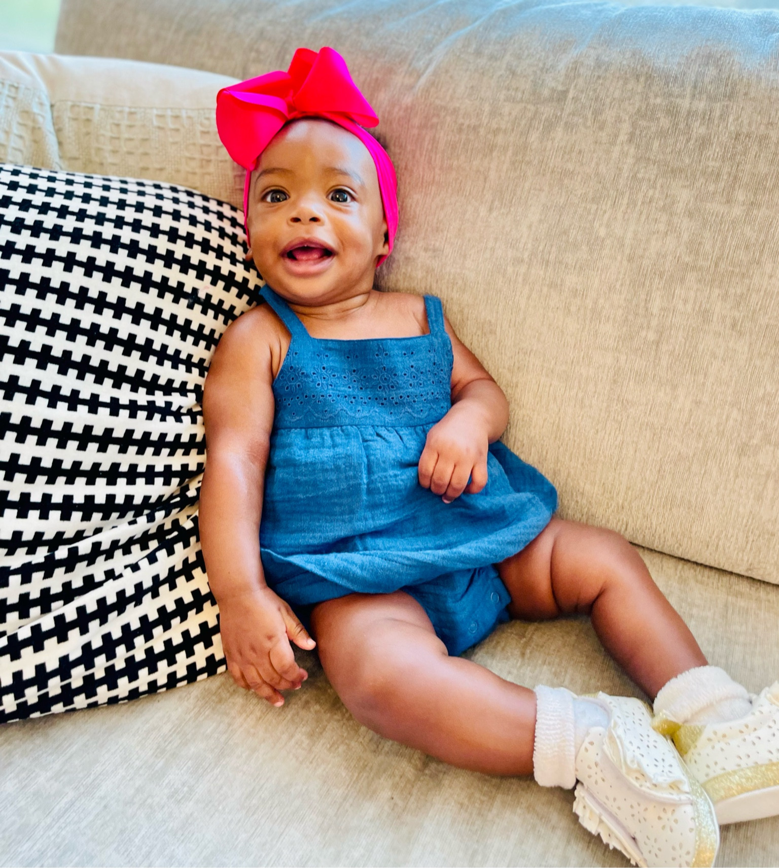 How cute is this denim romper!! Layla is wearing a 6-9 month. Shoes also linked. 

#LTKbaby #LTKkids #LTKfamily