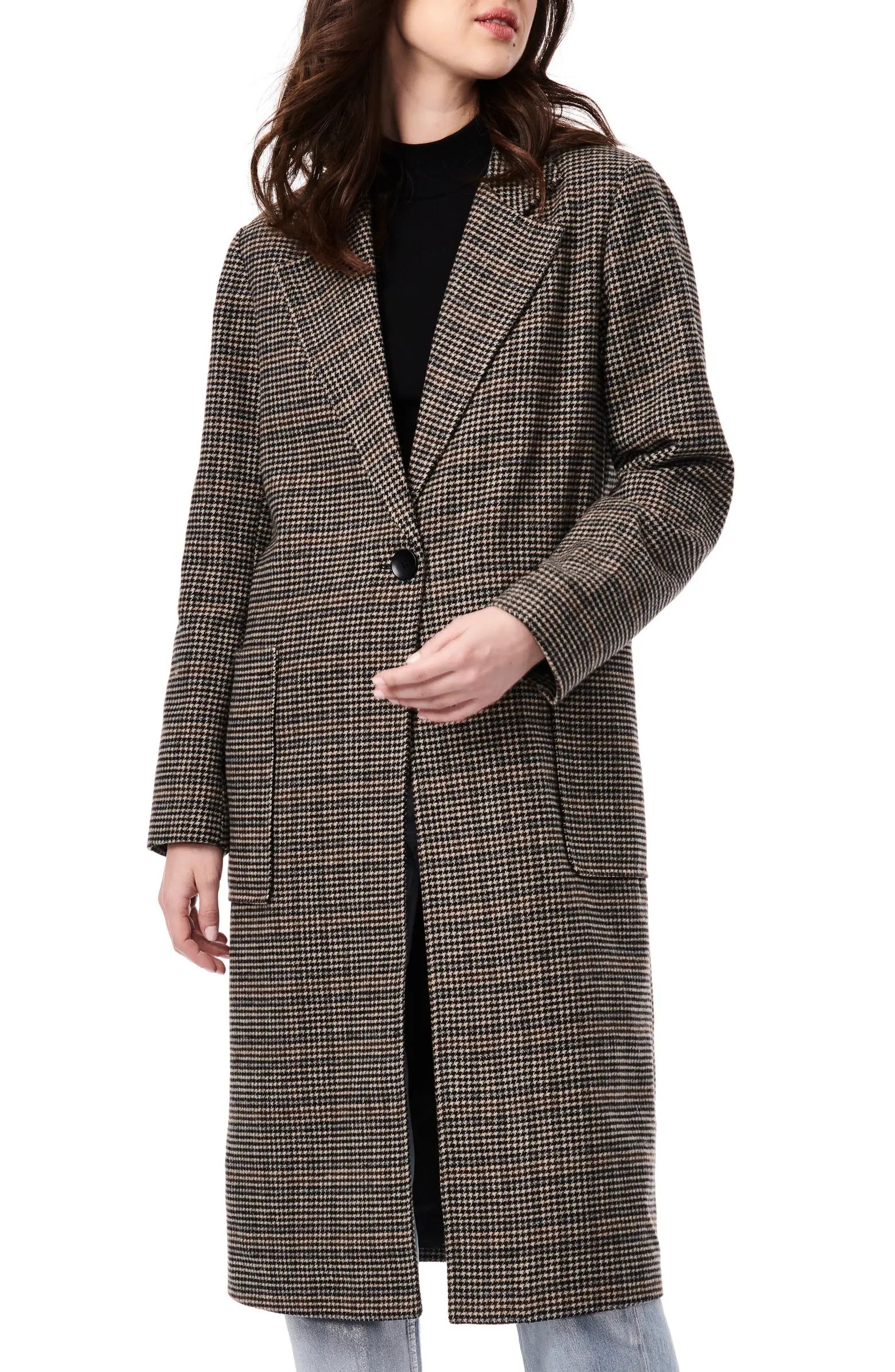 Microhoundstooth Wool Duster Coat | Nordstrom