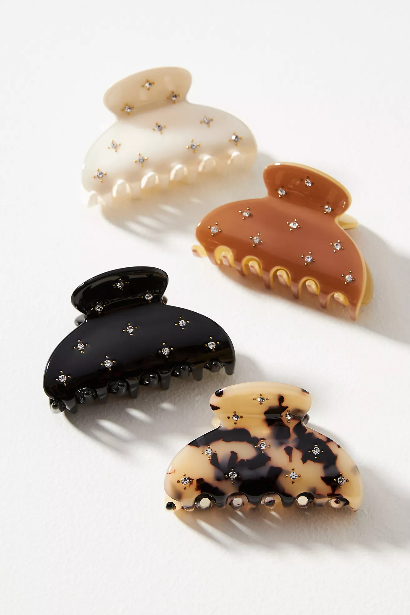 Crystal Embellished Hair Claw Clips, Set of 4 | Anthropologie (US)