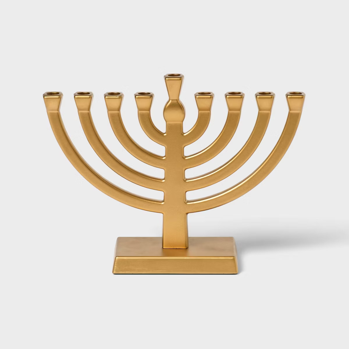 5.87"x7.75" Mini Menorah Taper Aluminum Alloy Hanukkah Candle Holder Gold - Spritz™ | Target