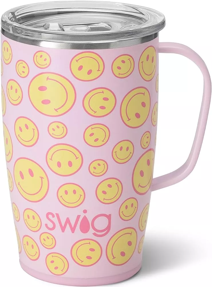 Swig Life 18oz Travel Mug with Handle and Lid, Cup Holder Friendly