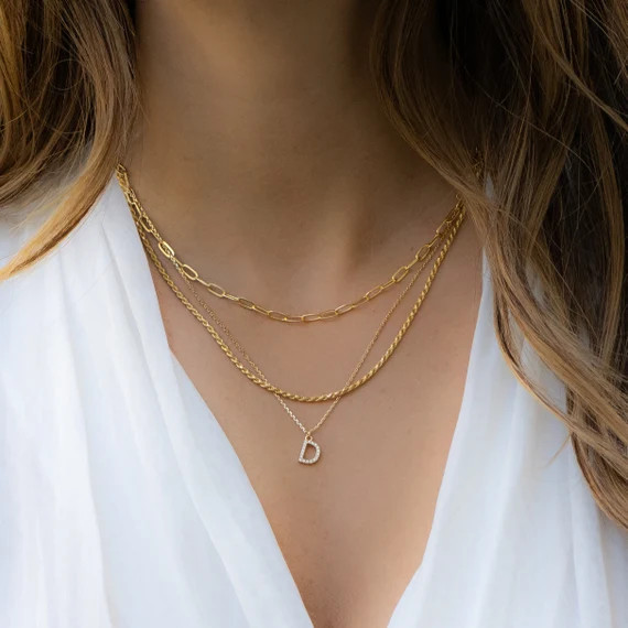 Skinny Rope Chain, Dainty Rope Chain, Gold Rope Chain, Layering Chain Necklace, Rope Necklace, Tw... | Etsy (US)