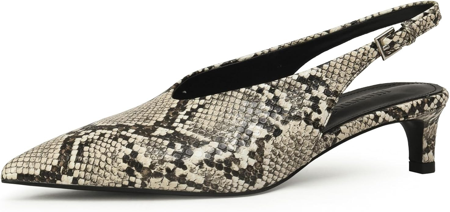 iiimmu Slingback Heels for Women Closed Toe 2 IN Kitten Heels Pointed Toe Women Pumps Low Heel Dr... | Amazon (US)