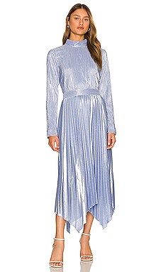 JONATHAN SIMKHAI Lydia Twist Back Midi Dress in Periwinkle from Revolve.com | Revolve Clothing (Global)