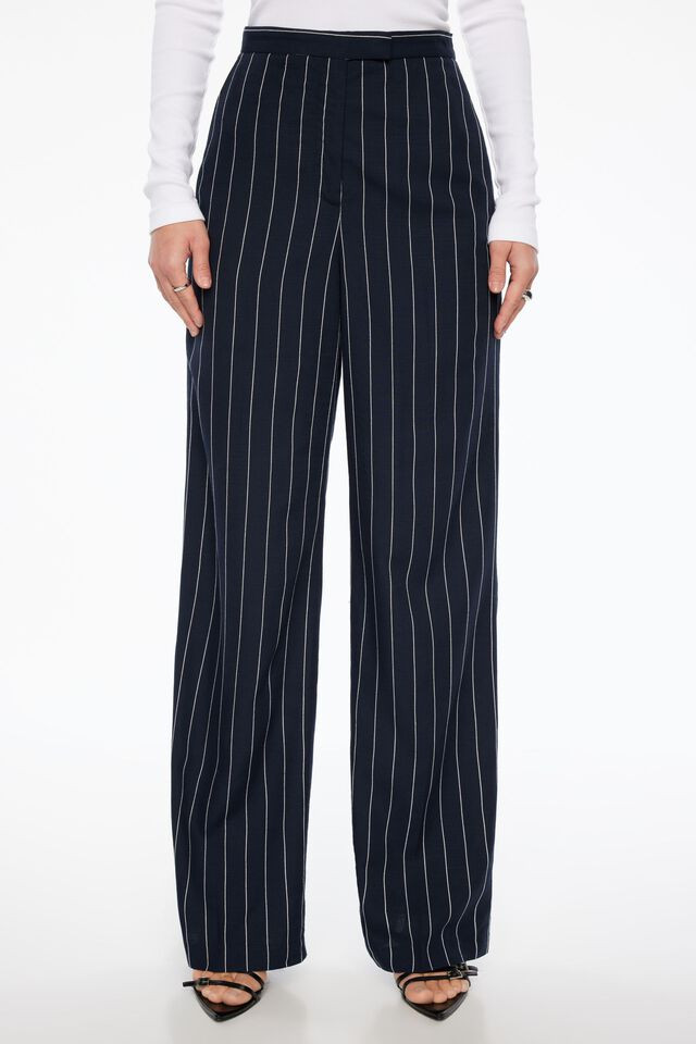 Pinstripe Wide Leg Pants | Dynamite Clothing