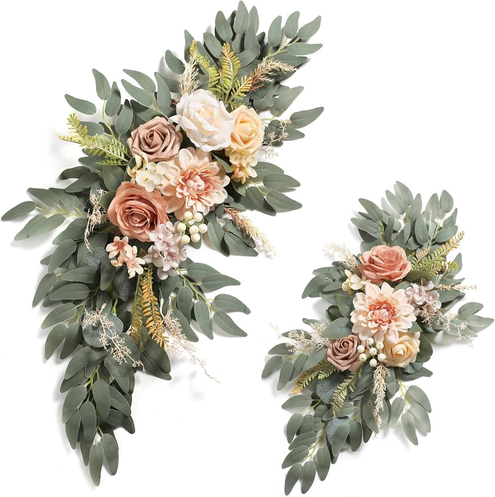 Nude Flowers Artificial Wedding Arch Flowers Swag Set of 2 for DIY Champagne Wedding Welcome Cere... | Amazon (US)