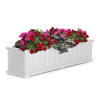 Cape Cod 48 in. x 11 in. Self-Watering White Polyethylene Window Box | The Home Depot