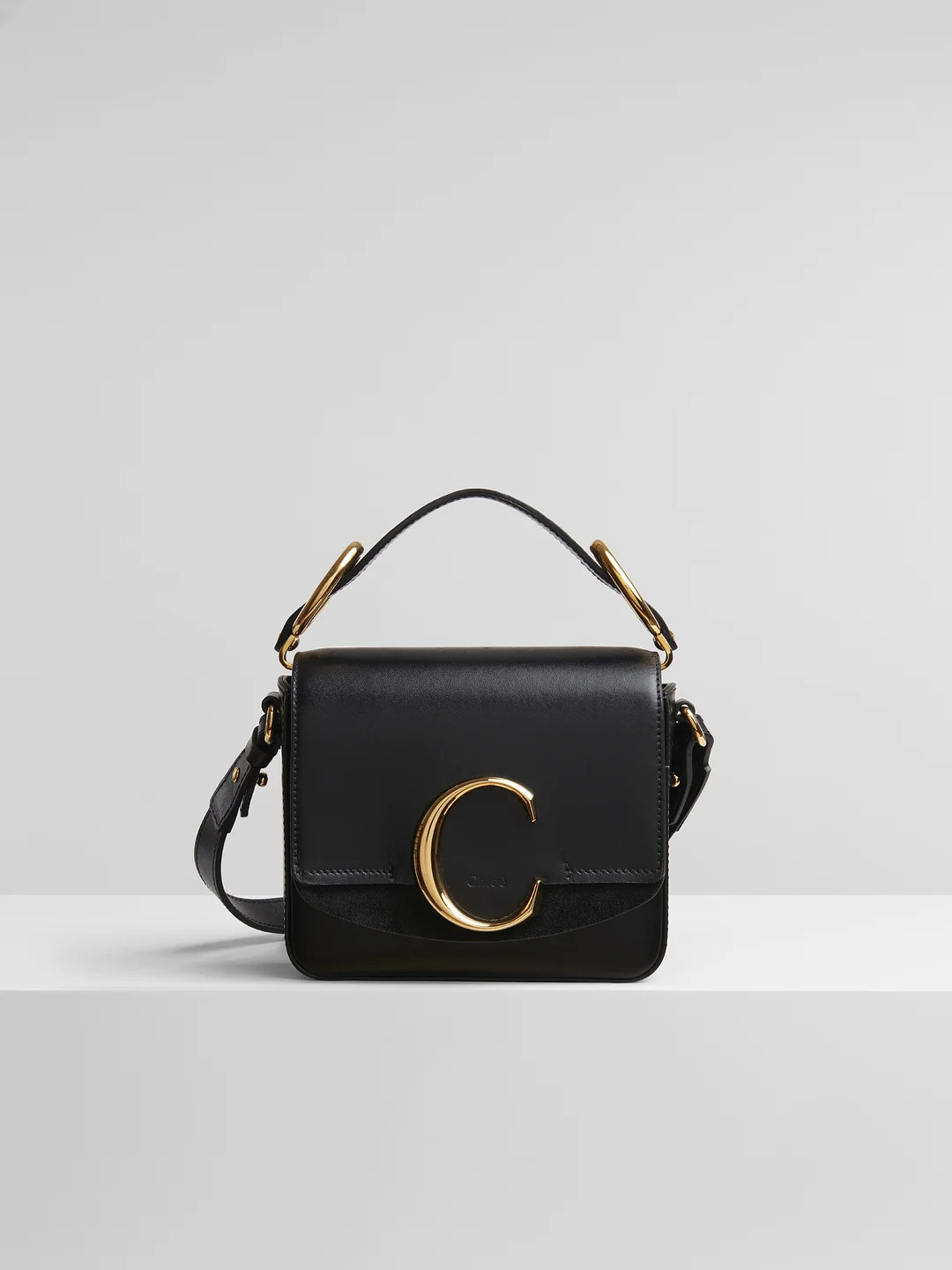 Chloé C mini bag in shiny & suede calfskin | Chloe UK