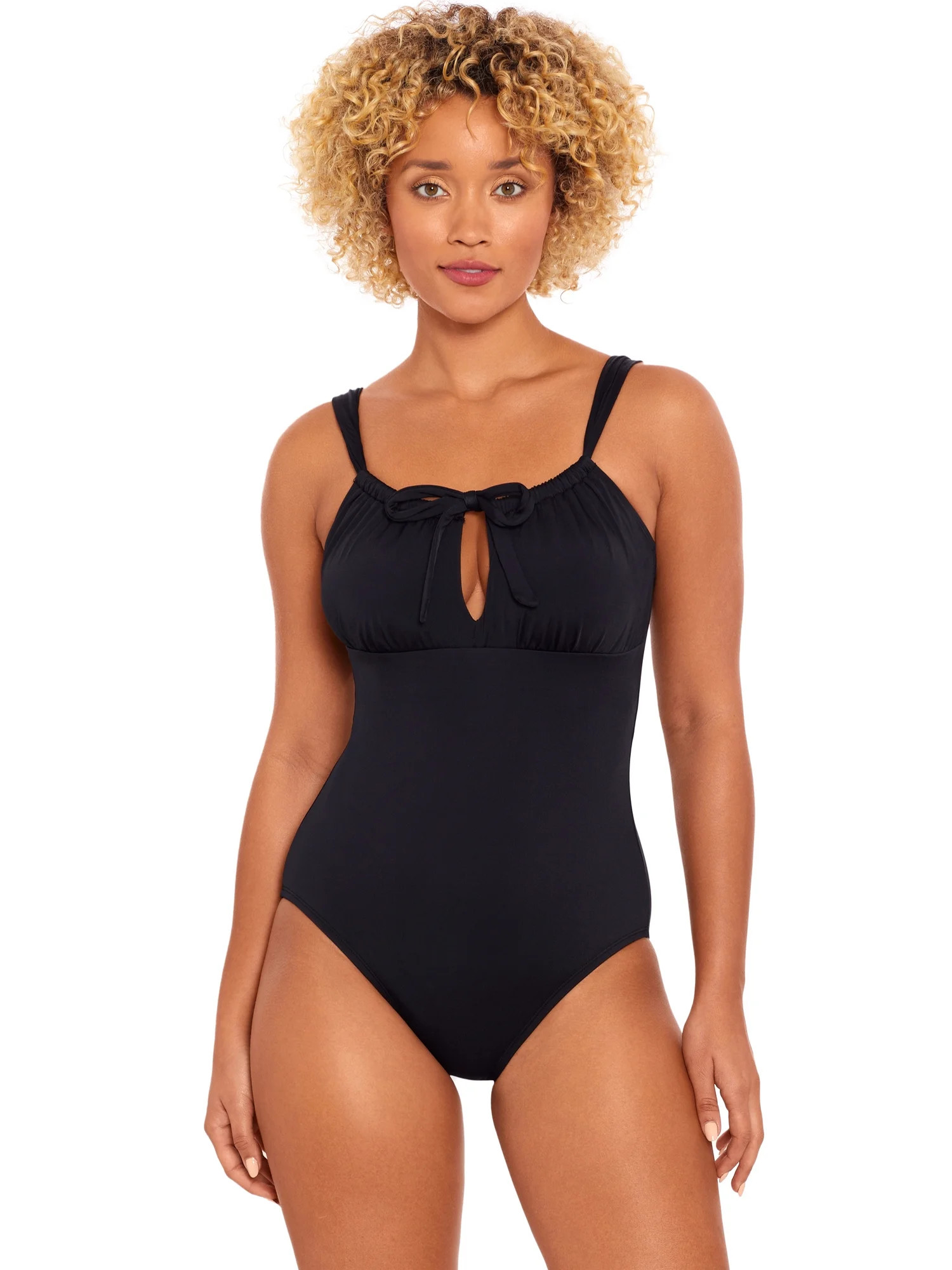 Time and Tru Women’s and Plus Keyhole One Piece Swimsuit, Sizes S-3X - Walmart.com | Walmart (US)