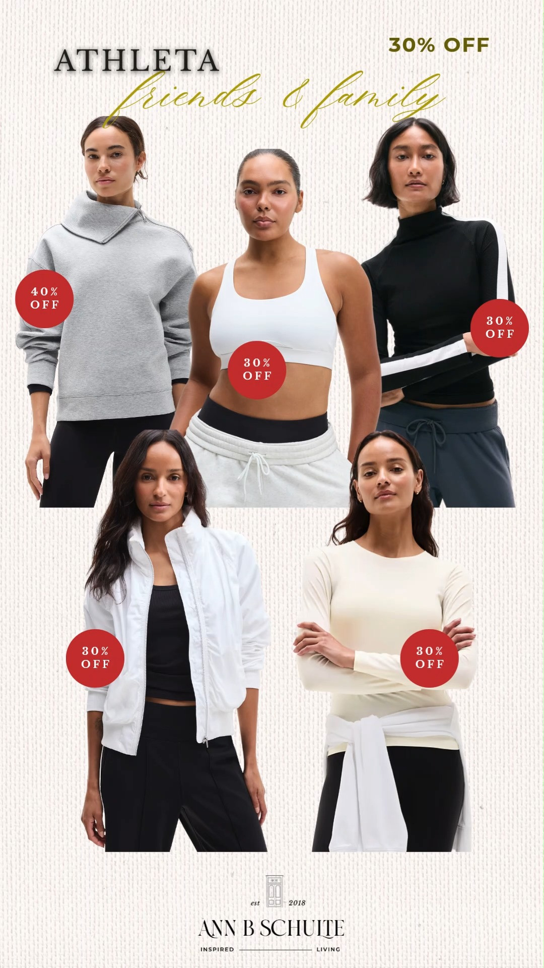 Athleta Friends & Family is here with 30% off everything, making it a great time to refresh your activewear and everyday athleisure lineup. From cozy pullovers and sleek long-sleeve layers to workout tops, lightweight jackets, and versatile basics, these pieces make comfort look effortlessly polished. The classic neutrals are easy to mix and match for workouts, walks, travel days, or casual everyday outfits. 🤍✨🛍️
#Athleta #AthletaSale  #FriendsAndFamilySale #AthleisureStyle #Activewear #WorkoutClothes #FitnessFashion #EverydayStyle #ActivewearSale

#LTKootd #LTKActive #LTKSaleAlert