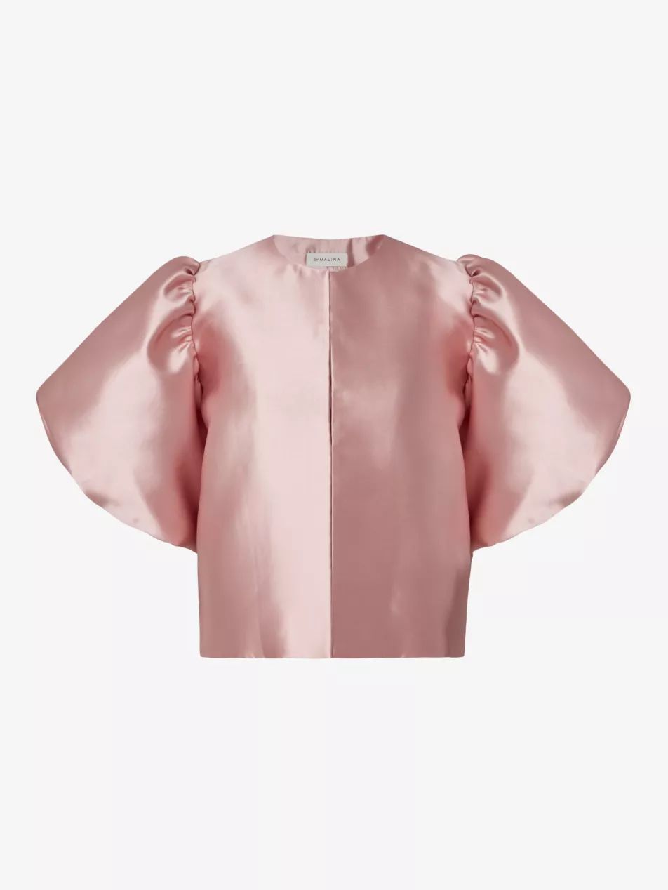 Cleo round-neck puff-sleeve woven blouse | Selfridges