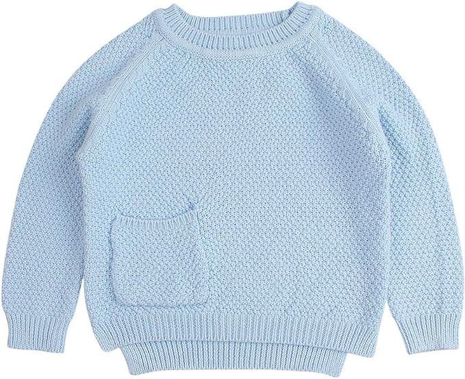Baby Boys Girls Crochet Sweater Infant Kids Cable Knit Cotton Cardigans Casual Long Sleeve Pullov... | Amazon (US)