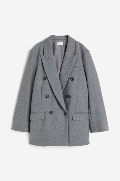 Double-breasted Blazer - Gray - Ladies | H&M US | H&M (US + CA)