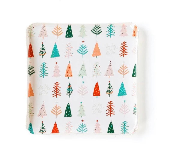 Christmas Tree Dinner Plates Set of 8 Colorful Christmas - Etsy | Etsy (US)