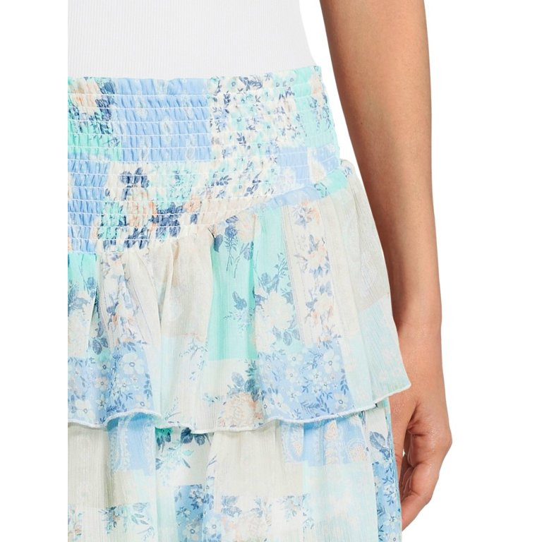 Madden NYC Women's Smocked Double Ruffle Skort | Walmart (US)