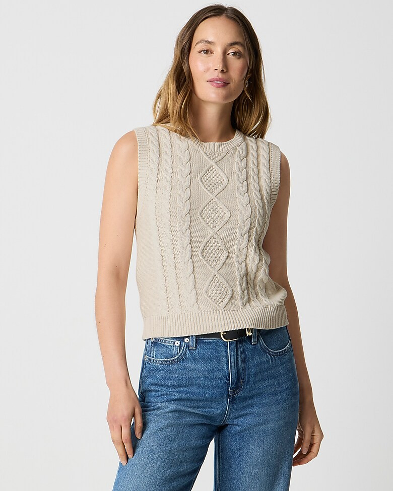 Cable-knit sweater-vest | J.Crew Factory