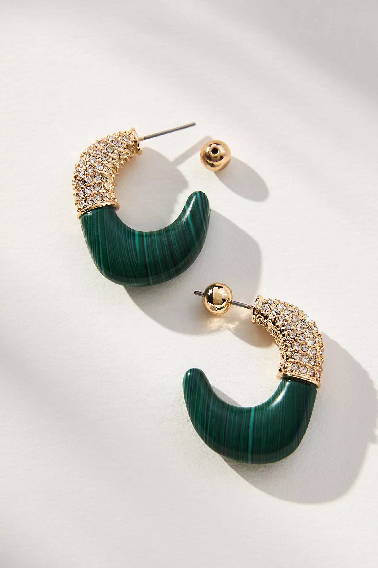 Medium Stone Square Huggie Earrings | Anthropologie (US)