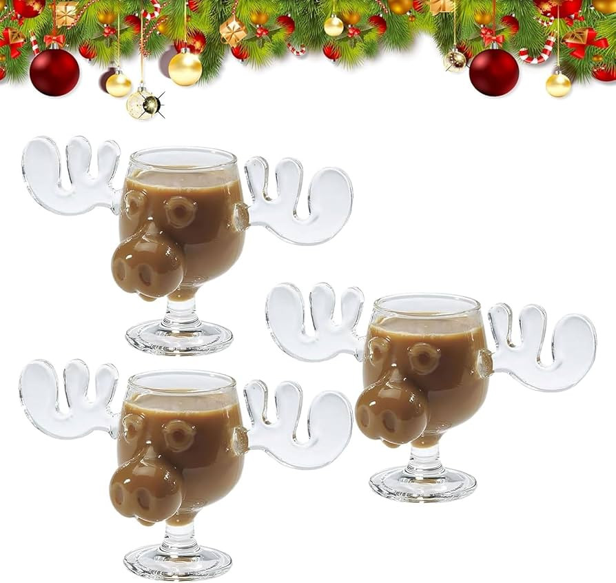 Elch Gläser Weihnachtsglas,Weihnachts Tassen,Elchgläser Christmas Mug,Elchgläser Christmas Vac... | Amazon (DE)