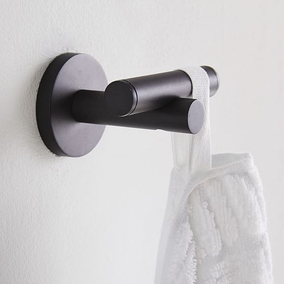 Modern Overhang Bathroom Collection, Towel Hook, Dark Bronze | West Elm (US)
