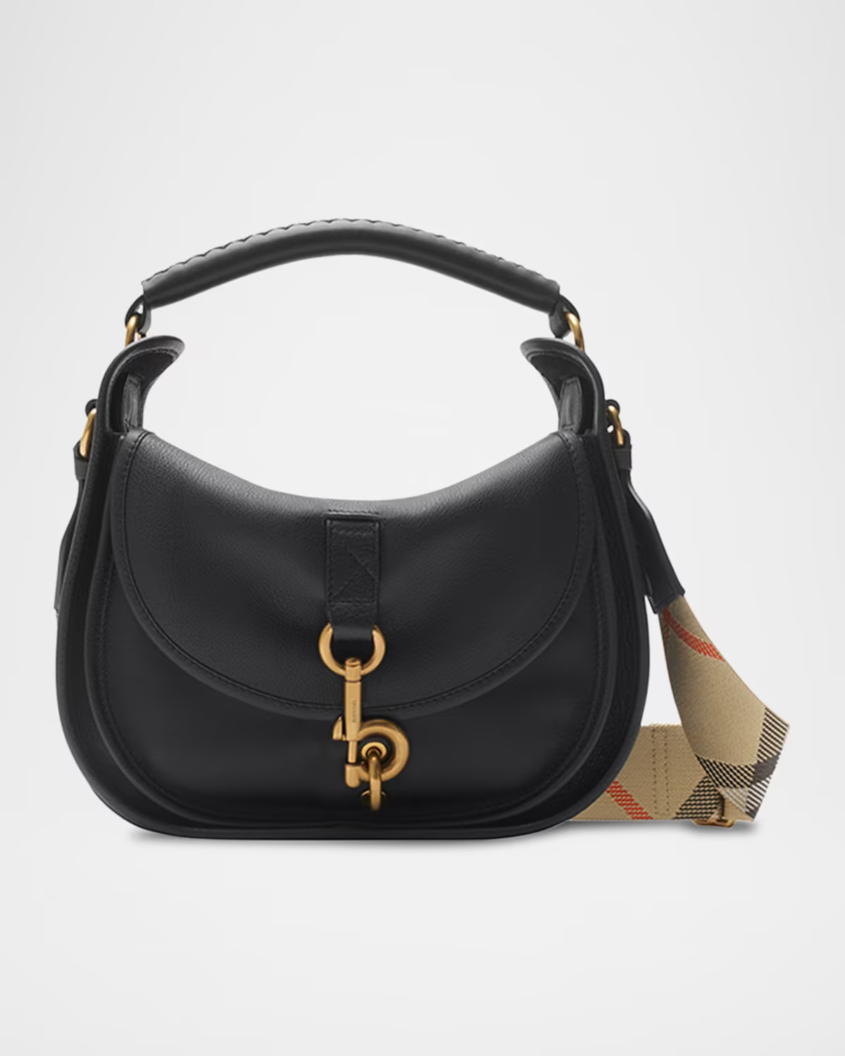Small Clip Leather Messenger Bag | Neiman Marcus