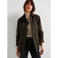 Barbour Classic Beadnell® Wax Jacket - Olive, Olive, Size 14, Women | Very (UK)