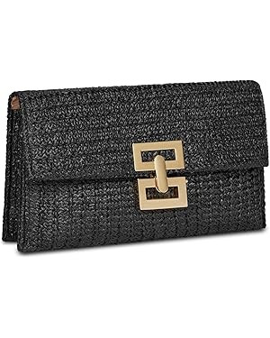 Straw Clutch Purse for Women Designer Evening Handbag Summer Beach Shoulder Crossbody Bag | Amazon (US)