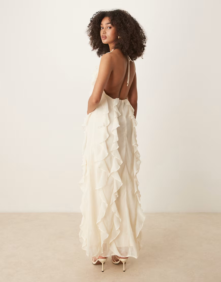Pretty Lavish ruffle maxi dress in lemon-Yellow | ASOS (Global)