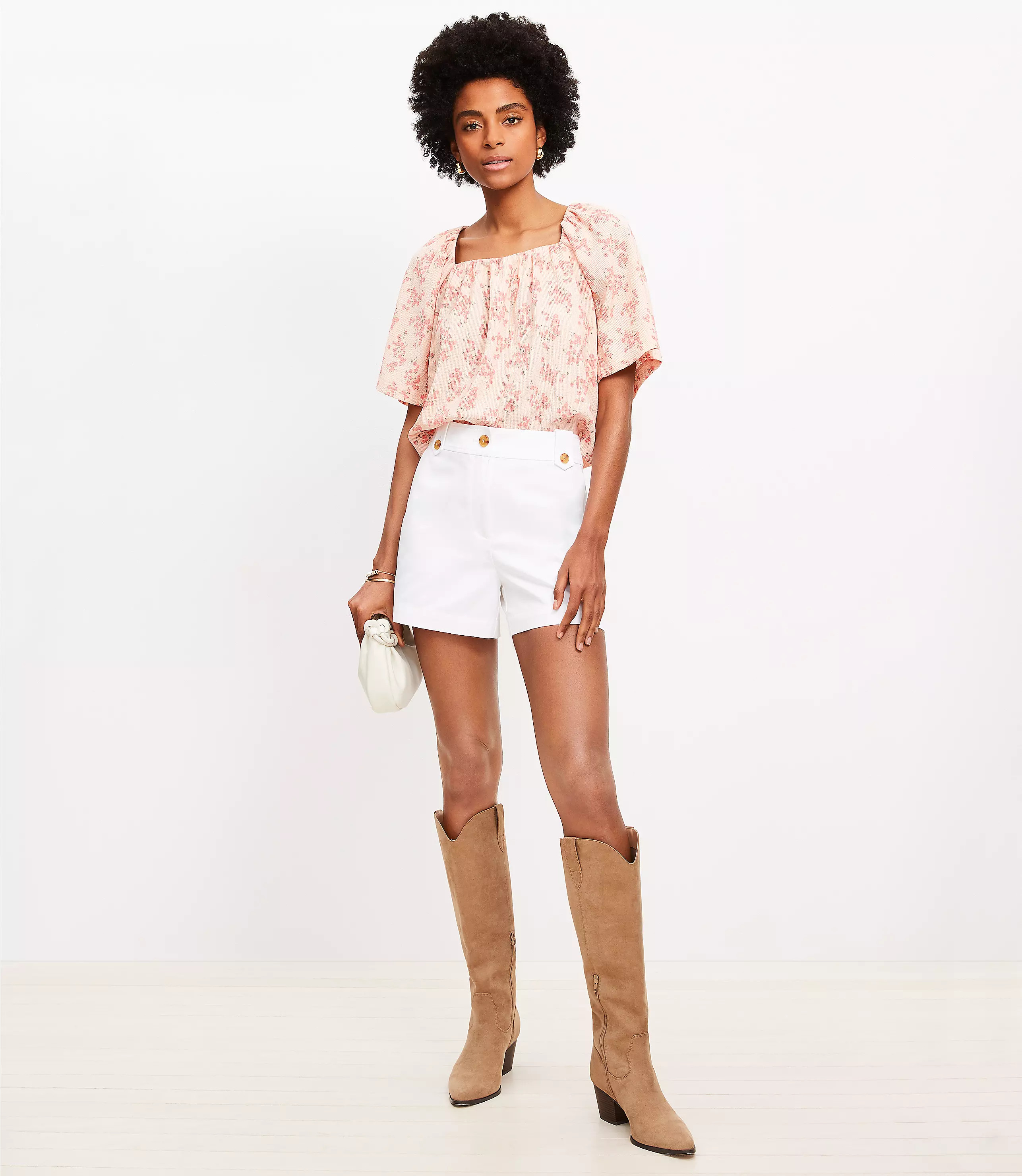 Tab Waist Utility Shorts | LOFT