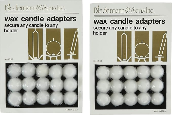 Biedermann & Sons 15-Pieces Round Wax Candle Adapters Pellets, White, 0.5 Inch - Set of 30 | Amazon (US)